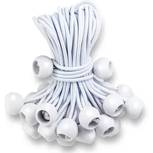 50Pack Ball Bungee Cords 6 Inch White Tarp Ball Bungee Ties Heavy Duty Canopy Tie Downs for Camping, Shelter,Cargo,Projector Screen,Tent Poles with UV Resistant - Tools & Hardware.