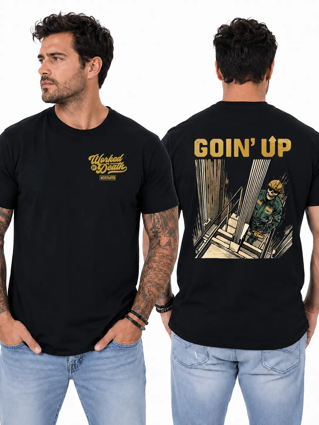 Goin’ Up Elevator Mechanic T-Shirt, Elevator Shaft Technician & Vertical Lift Graphic Design, Blue Collar Work Shirt for Elevator Installers & Maintenance Workers, Gift for Lift Mechanics or Skilled Tradesmen