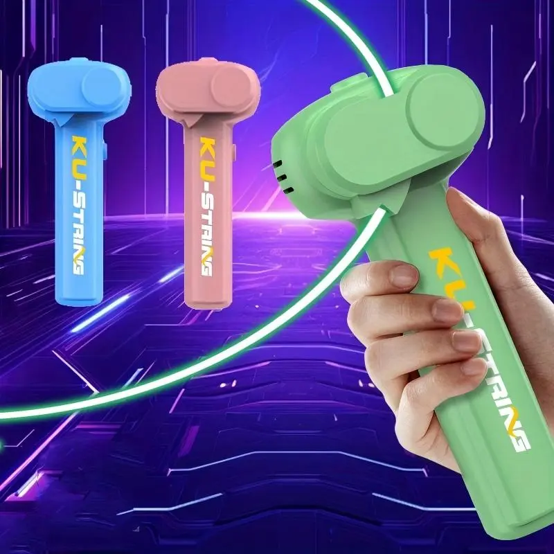Rechargeable LED Rope Launcher Kit - Glow-in-the-Dark Catapult Toy for Kids, Outdoor Sensory Play, Backyard Fun - Ideal Gift for Halloween, Christmas, Birthday Events