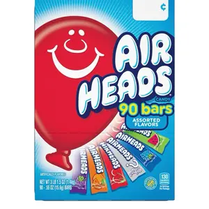 AirHeads Gummy Mix Candy Variety Pack - Assorted Flavors 0.55 oz, 90 pk Snack Sweet Bonbon snack food Mixed Fruit