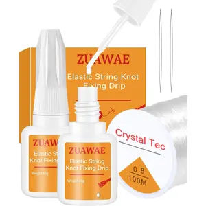 Elastic String for Bracelets Making Kit, 0.8mm Clear Bracelet String, Jewelry Glue for Elastic String to Clay Beads, Jewelry Making Supplies