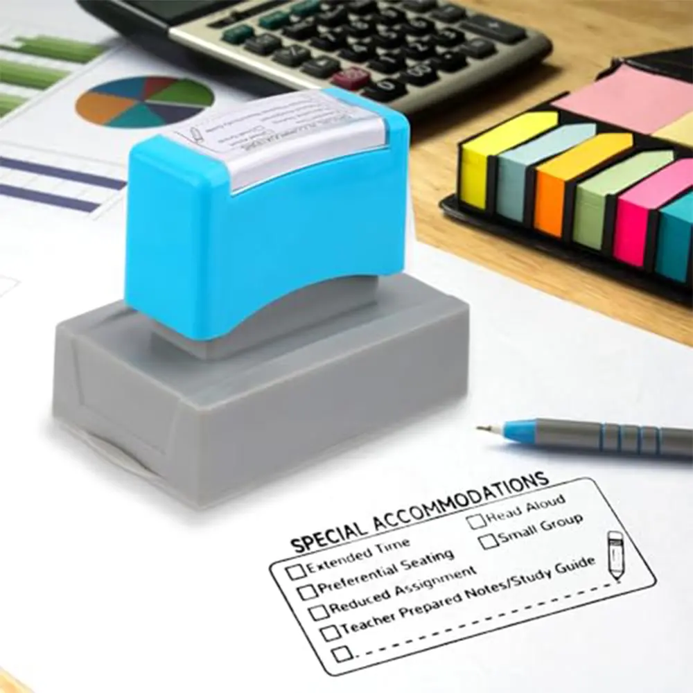 Teacher Automatic Ink Stamp, Personalized Rubber Stamp for Grading Checkboxes, Dormitory Supplies, Dormitory Use, Perfect for School Classroom Students First Day, Stamps for Teachers, Stamping