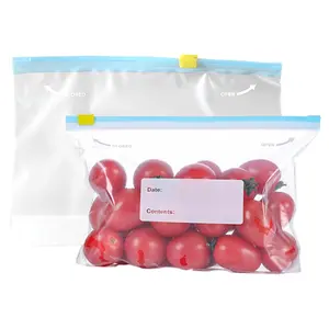 45 PCS Reusable Food Storage Bags,Gallon Freezer Bags,Household Plastic Sealer Bags,Refrigerator Storage, Sub Packaging, Sealed Bag,Leakproof BPA Free Food Bags