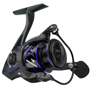 KastKing MegaJaws Elite Spinning Reels - 6.2: 1 Gear Ratio Bass Fishing Reel, Ultra Lightweight & Powerful, 17.6Lbs Max Drag, One-Piece Uni-Frame Aluminum Body & Carbon Rotor, Digi-Cut Aluminum Gear