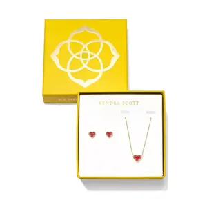 Kendra Scott Anna Pendant Necklace and Stud Earring Gift Set - Red Glass