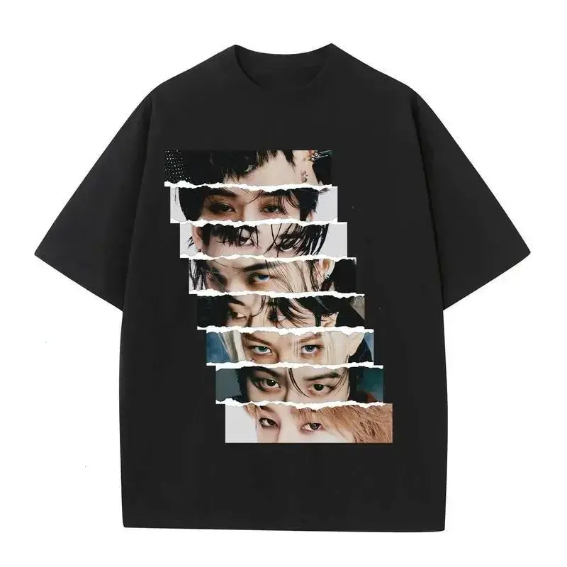 SKZ Graphic Tee, Trending Streetwear Cotton T-Shirt, Men’s Casual K-Pop Style Crew Neck Shirt