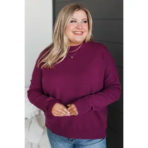 Ahead Of The Times Knit Sweater- Dark Magenta