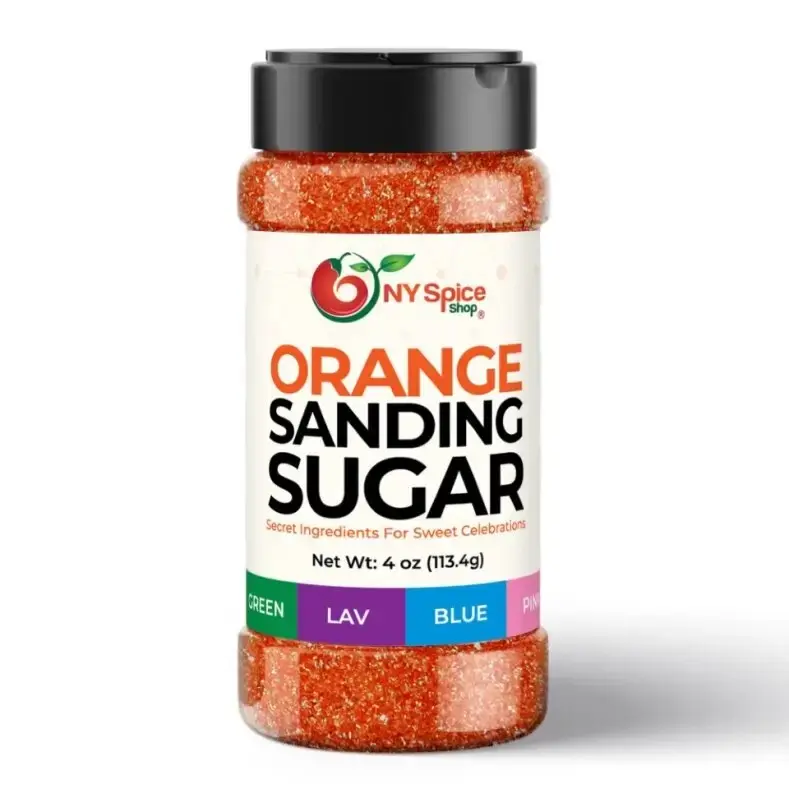 NY Spice Shop Orange Sanding Sugar - Sweet Colorful Edible Sprinkles for Cookies, Baking, Ice Cream, Desserts & Crunchy Toppings - Bake
