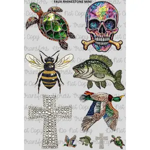 Faux Rhinestone Mini DTF Transfer Gang Sheet 24.5" wide x 36" long Direct To Film