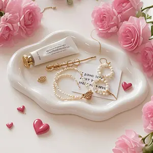 Unique Cloud Shaped Jewelry Dish Tray, 1 Count Ceramic Ring Storage Holder, Jewelry Storage Tray for Home Bedroom without Jewelry, Jewelry Organizer, Jewelry Storage Box