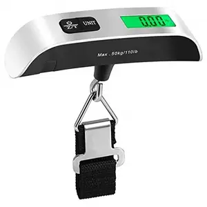 Travel Inspira Portable Digital Luggage Scale 110 Pounds Battery Included Suitcase Weight Scale with Rubber Paint Black & White Design