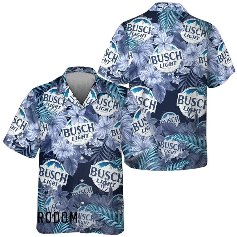 Busch Light Hawaiian Shirt, Tropical Beer Aloha Shirt, Funny Button Down Beach Shirt, Summer Vacation Party Outfit, Gift for Men Women