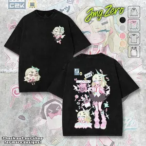 SUNNA ANGELS OF DELUSION Vintage Design Zenless Zone Zero Double Sided Print Washed T-Shirt Hoodie Sweatshirt & Tank Top Game, Crewneck, Casual Graphic Tee, Heavyweight Cotton, Anime Merch, zzz Top Streetwear Menswear al