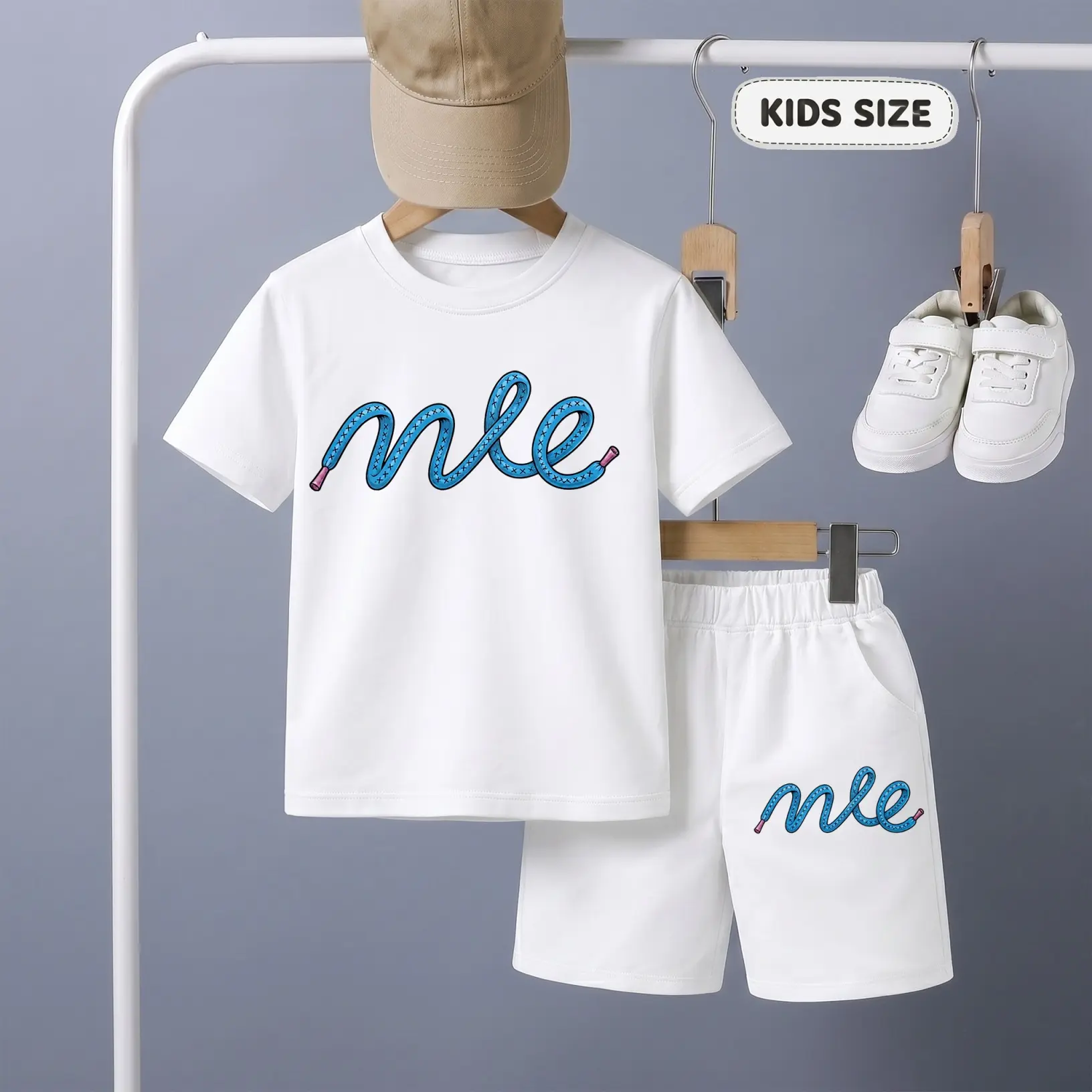Kids' Graphic Print Short Sleeve T-Shirt and Shorts Set, Casual Summer Children's Outfit, Comfortable Crew Neck Two-Piece Set for Daily Wear, Outdoor Play and Activities