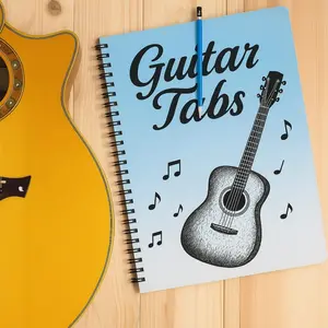 Guitar Chord Spiral Notebook, Blank Sheet Music Pages, A4 Size, Creative Gift for Guitarists, Band Journal, Beginner Gift