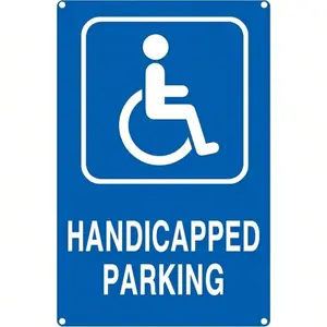 Aluminum Engineer Grade Handicapped Parking Sign Signage UV and Weather Resistant High Quality Durable Outdoor Use Parking Lot Safety Sign