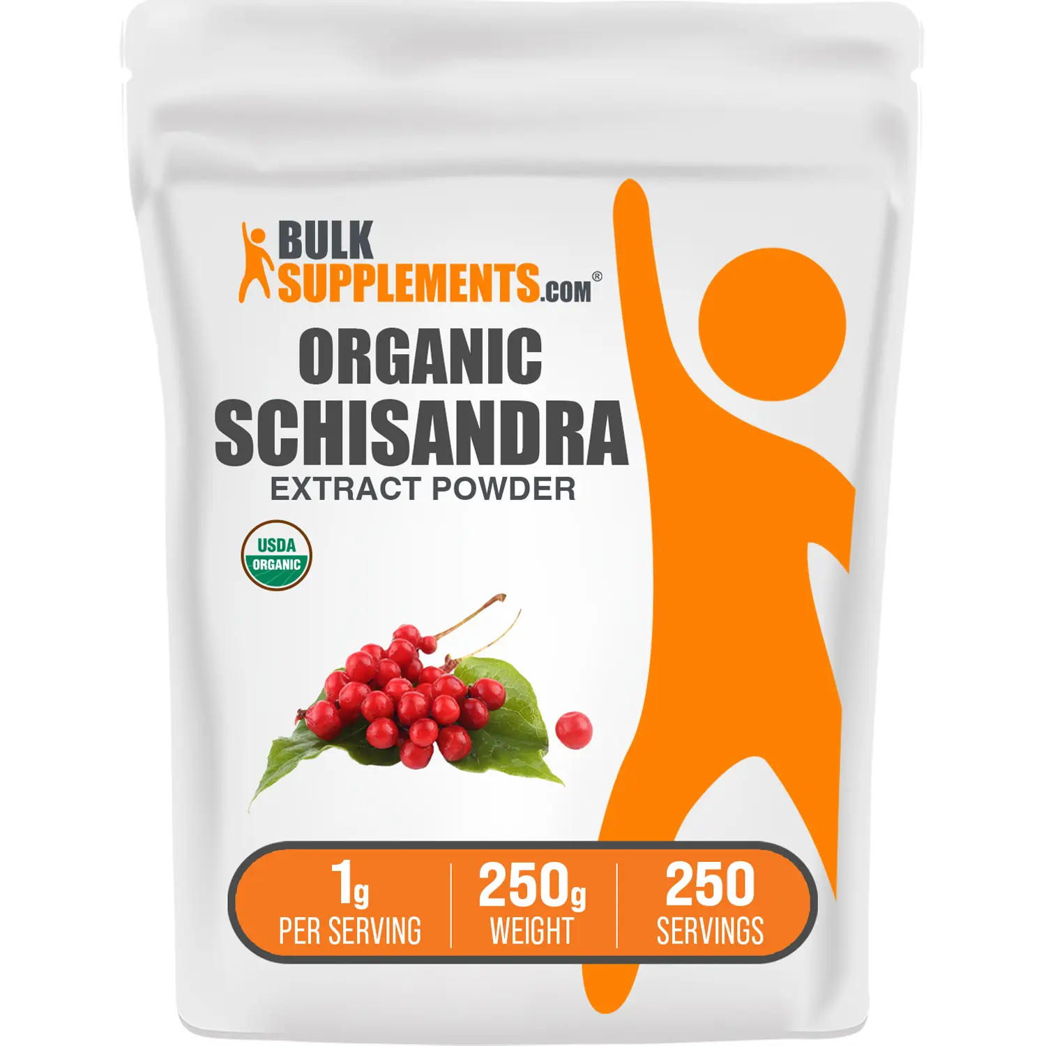 BulkSupplements Organic Schisandra Extract Powder - Certified Organic - Schisandra Berry - Schisandra Fruit - 250g - 1g per Serving