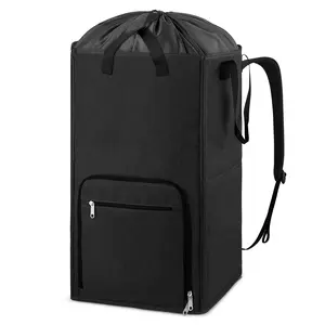 Extra Large Laundry Backpack Bag - Expandable, Fold-Flat Oxford Fabric, Tear-Proof, Hands-Free Heavy-Duty Laundry Hamper, Collapsible Space-Saving College Dorm Essential Storage Bag,summervibes