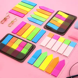 Reusable Sticky Notes Index Tabs, Index Dividers, Transparent Plastic Bookmarks, Fluorescent Color Coding Strips for Students, Strong Adhesive, No Batteries Needed, Removable Dividers Tabs, Office Supplies
