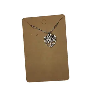 Heart Tree Necklace with Chain and Pendant, Featuring a Heart-Shaped Design, Gold Finish, Elegant and Versatile Accessory