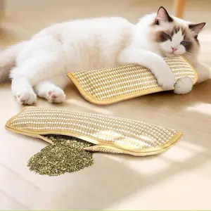 (2-pack, 13x3 inches) Catnip pillow, catnip toys, cat nail file, sisal dental scratching post; suitable for cat dental care, kitten training, play, and bonding. pet parade