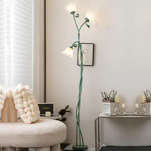 Decorative Adjustable Arm Floral Floor Lamp, American Retro Garden Light Net Red Creative Atmosphere Personality Bedroom Light, Holiday Gift, Suitable For Bedroom Living Room Dining Room Office