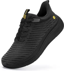 FitVille Men's Extra Wide Slip-On Walking Shoes, Breathable Sneakers with Arch Support for Flat Feet, Heel Pain Relief & High Rebound Midsole, Flexible Shoe, Indoor Outdoor Shoes