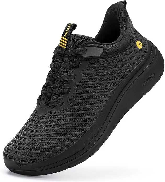 【Father's Day】FitVille Men's Extra Wide (2E) Slip-On Orthotic Walking Shoes for Males, Breathable Casual Trainers with Arch Support, Heel Pain Relief, High Rebound Midsole, Flexible & Lightweight Indoor-Outdoor Durable Shoes Orthotic Shoes