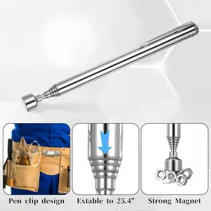 3-in-1 Antenna Magnetic Tool, Stainless Steel, Non-Electric, Suitable for Cars and Buildings, Difficult to Reach Areas, No Battery Required