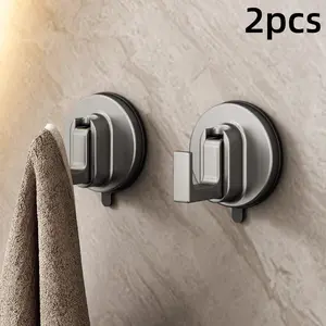 2pcs Wall-Mounted Suction Hooks, Non-Drill Suction Hooks for Shower, Bathroom Towel Rack, Floral Decorative Hooks, Easy Installation, Shower Hook Set, Bathroom Hooks for Towels
