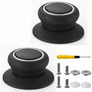 2 count Pot Lid Knobs, Kitchen Bakelite Pot Lid Handle, Universal Pot Lid Top Replacement Knob, Heat Resistant and  Static Electricity, Easy Installation for Casserole Glass Pot Lid Knob