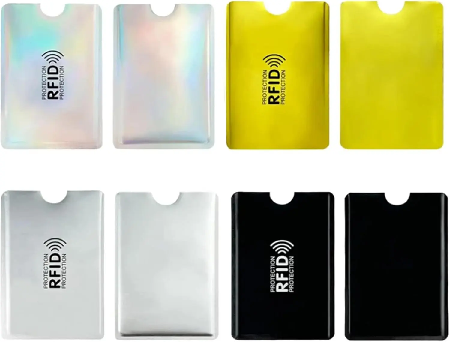 Rfid Blocking Sleeves, Credit Card Protector – Protection for Credit & Id Cards, Slim, Identity Theft Protection Secure Sleeves Set, Waterproof Aluminum Foil Slim Design Easily into Your Wallet