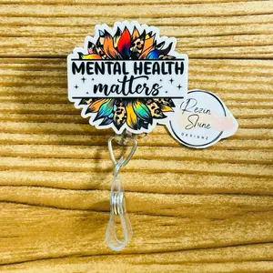Mental Health Matters Sunflower Badge Reel