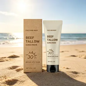 Beef Tallow Sunscreen SPF 30 – Broad Spectrum Face & Body Protection – Natural Moisturizing Formula – Non-Greasy, Mineral-Based Sunscreen – Safe for Sensitive Skin – Reef Safe – Daily Sun Protection