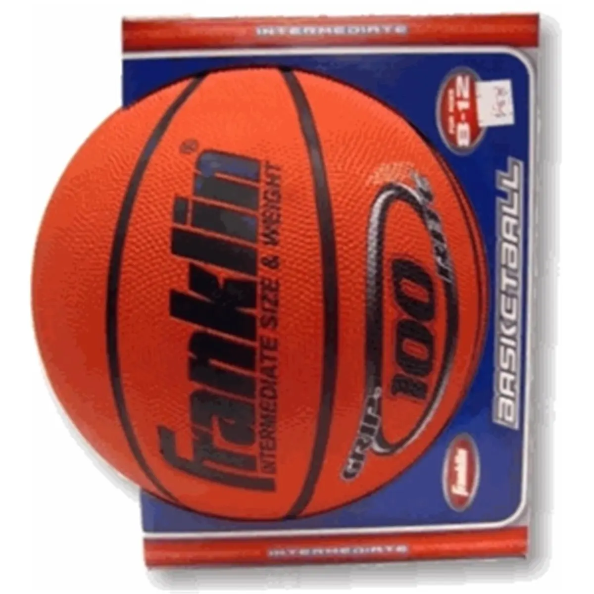 Franklin 7152 Intermediate-Size Basketball - High-Tack Rubber Cover Sports Ball with Polyester Winding, Butyl Bladder, Pro-Width Design, Excellent Shape Retention for Ages 8-12 Outdoor Use