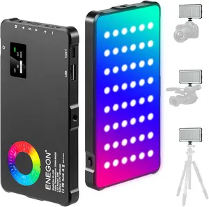 3-in-1 Metal Photography Fill Light – 360° RGB Flat Light, Power Bank, Portable Rechargeable Fill Light, Warm and Cool Color Temperatures Suitable for Makeup, Live Streaming, Video Calls, Gifts, Compatible with SLR Cameras.camera digital  Charging