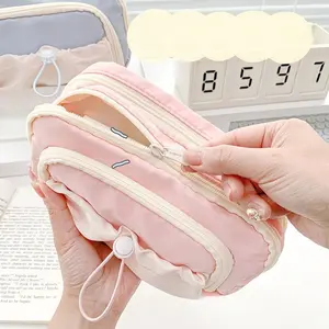 Large Capacity Transparent Pencil Case, Portable Multi-Layer Design, Holds Stationery and Cosmetics, Office Essential, Student Gift, School Supplies, Pencil Bag