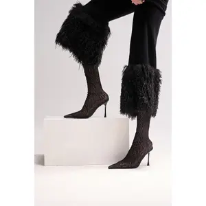 AZALEA WANG NICKLAS BLACK LEOPARD STILETTO BOOTIE