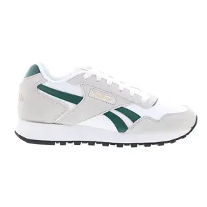 Reebok Glide Mens White Suede Lace Up Lifestyle Sneakers Shoes