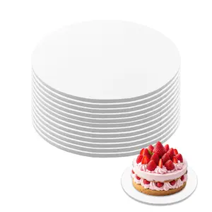12 PCS Cake Drums, 1/4 Inch Thick Round Cake Boards, White, Professional Quality Cake Cardboards