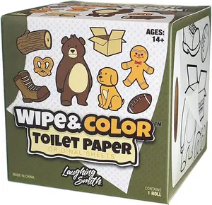 Laughing Smith Funny Toilet Paper - Custom Printed Novelty Tissue Roll with Cute and Funny Shapes Printed on Every Sheet - Wipe & Color Funny Toilet Paper - Perfect for Practical Jokes & Gag Gifts!