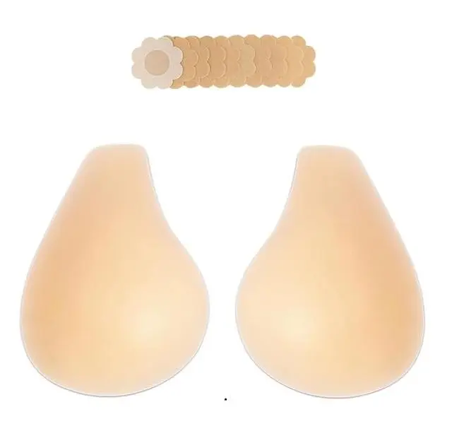 Added Lift Ultra Thin Seamless Nipple Covers Push up Sticky Adhesive Bras Silicone Pasties for Women  Solid straplessbra straplessbra bras minimizer bra Dress Womenswear straplessbra bras minimizer bra