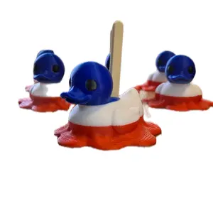 3D-Printed Melting Duck Figure, 2 in Tall, Hard PLA Material, Jeep Decor Accessory
