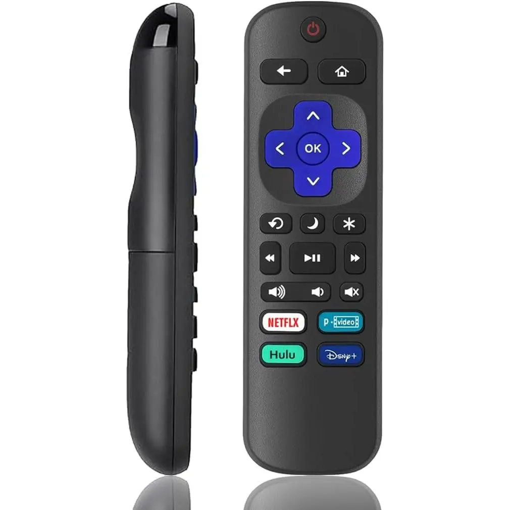 Universal Smart Remote Control Accessory with Buttons, Hotkeys & Media Keys - PrimeVideo Compatible Replacement for TCL, Onn, Sanyo, Hisense, RCA, Insignia & Other Roku TVs (2xAA Instant Use, 2 AA Batteries Included; AAA Excluded, Not for Roku Stick/Box)