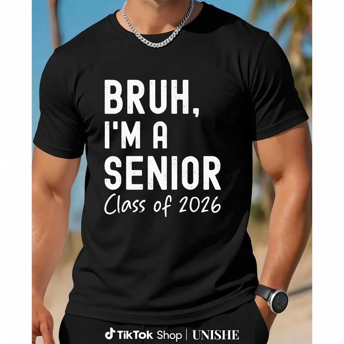 Men's Casual Streetwear Fashion Cotton Tshirt - 2026 Class Senior Unisex Short Sleeve Comfy Graphic Tee, Graduation Gift (Menswear)