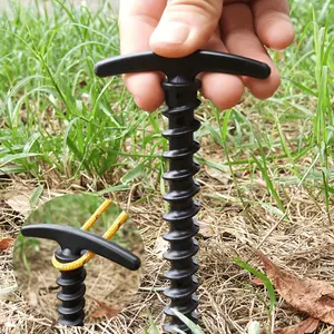 10pcs Outdoor Ground Stakes - Windproof Canopy Tent Spiral Nails For Camping, Outdoor Tools Red Black Green