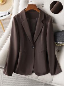 women's solid color long sleeve suits blazer, elegant longsleeves outerwear for work office business, ladies clothes for all seasons, womenswear