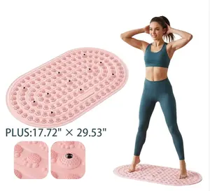 Large Version Anti-Slip Yoga Mat with Raised Metal Granules, Uneven Surface for Open-Close Jump Training, Weightlifting Resistance, Home Pilates Equipment