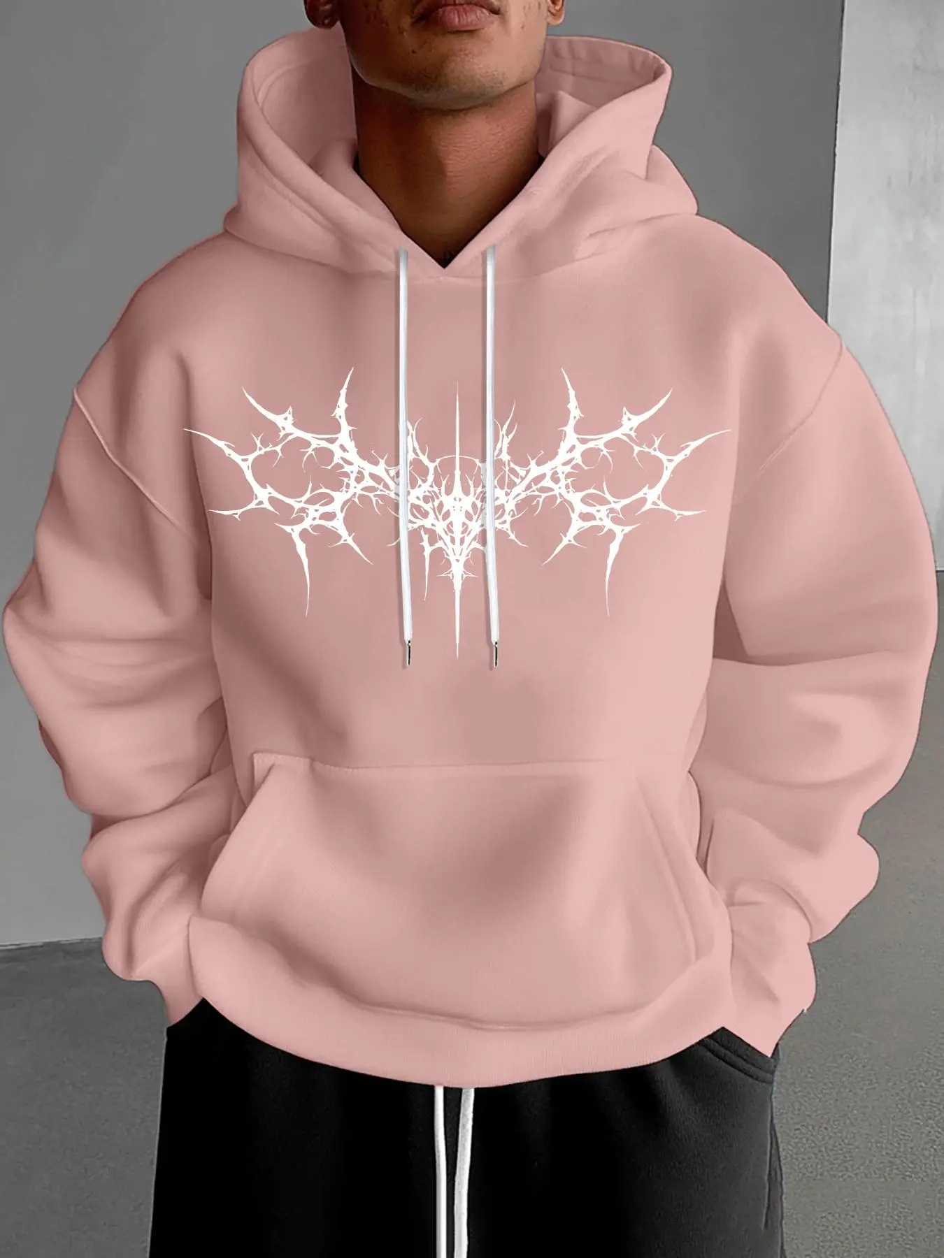 Men's Graphic Print Hoodie, Loose Casual Street Long Sleeve Hooded Sweatshirt for Fall & Winter, Men's Clothes for Daily Wear, Hot Trending Hoodies, Graphic Streetwear Clothing