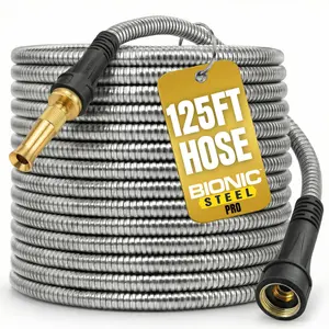 Bionic Steel PRO - 5/8 in. Heavy-Duty Stainless Steel Garden Hose with Brass Fittings - 25', 50', 75', 100', & 125'